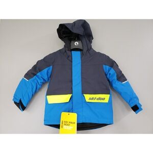 NEW Ski-Doo Toddler Kids 3 Minium Jacket Blue Vintage Logo Winter‎ Insulated Ski